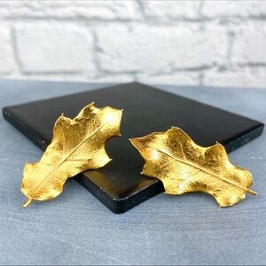 VINTAGE Gold Leaf Fall Earrings Autumn Leaves
